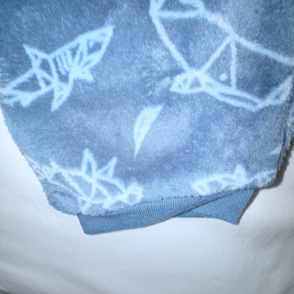 Nautica Pajama Set Kids Size 8 Blue Grey New Shark Print Fleece Sleepwear 2pc - Picture 5 of 10